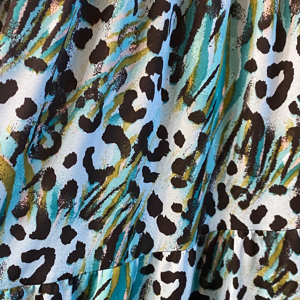 Blue-Green Animal Print Maxi Dress by - Picture 2 of 5